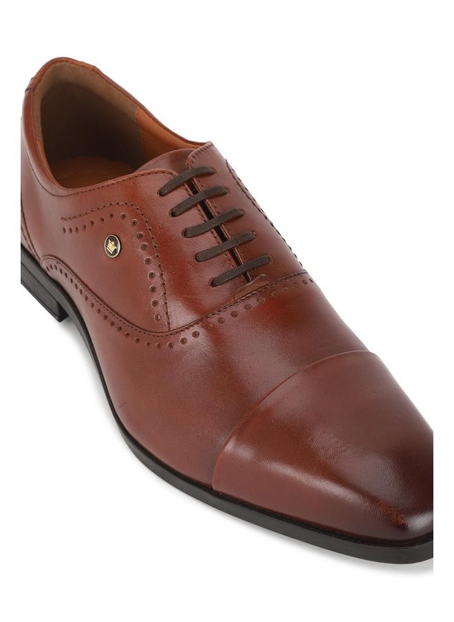 LOUIS PHILIPPE - Louis Philippe Men's Formal Brown Leather Oxford Shoes (11 UK) - Image 1