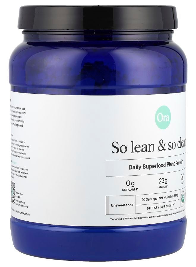 Ora So Lean & So Clean Daily Superfood Plant Protein Unsweetened 20.9 oz (594 g) - Image 2