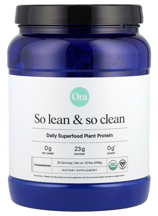 Ora So Lean & So Clean Daily Superfood Plant Protein Unsweetened 20.9 oz (594 g) - Image 1
