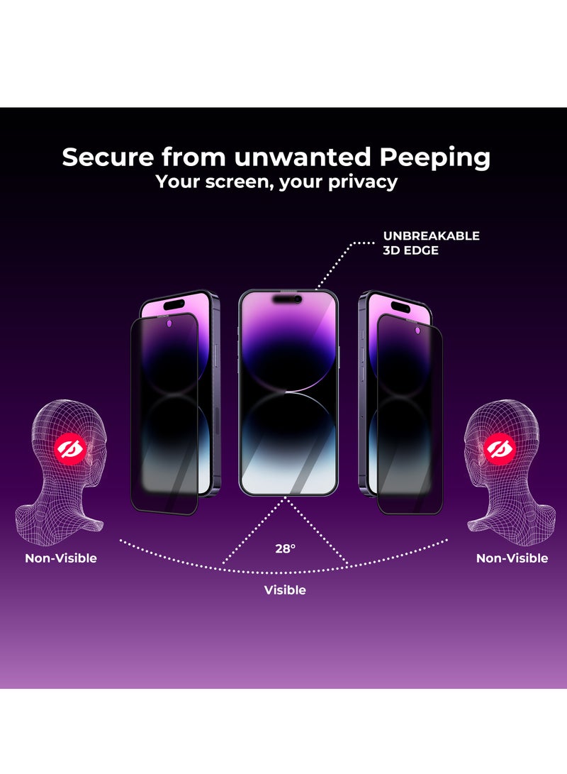 Maxwell Electronics Maxwell 3D Matte Privacy Anti-Peep HD Screen Protector Compatible with iPhone 14 Pro Max Privacy Protection Anti-Static, Oleophobic Coating, Anti-Dust, Easy to Install, Non Bubble Installation - Image 3