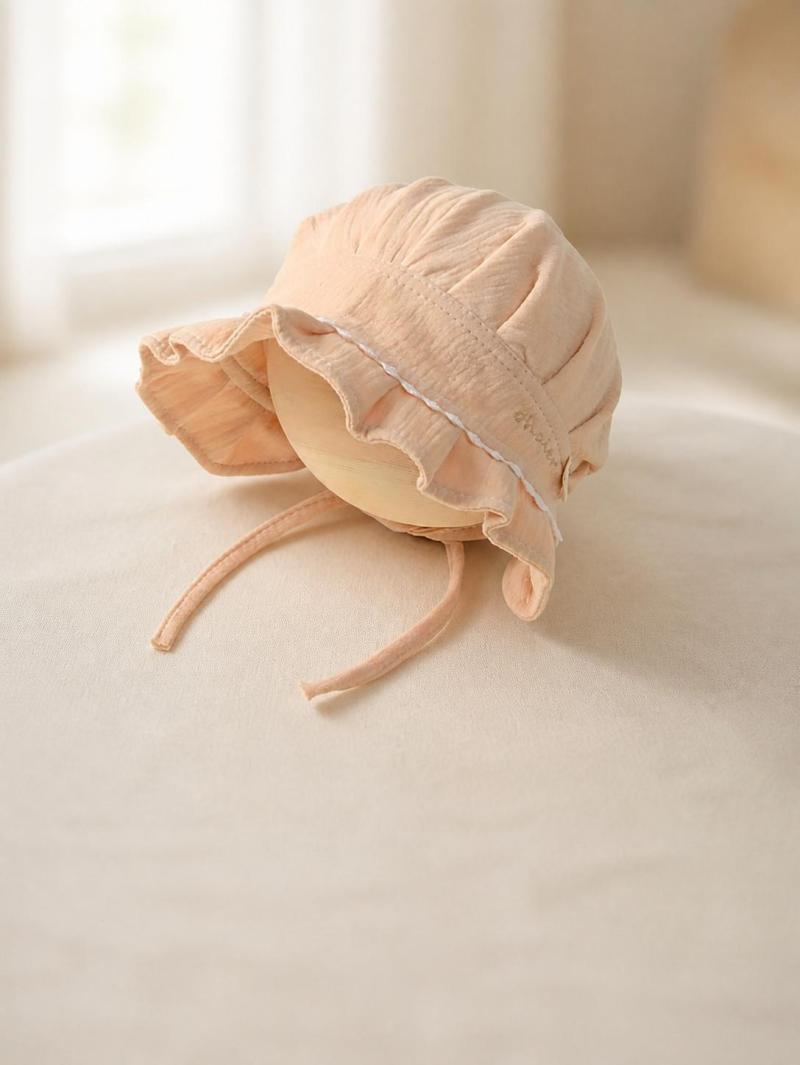 Uv Protection Baby Hat: 3 Cm Brim, Soft Breathable Fabric, Princess Style - Lightweight Comfort, Infant Sun Protection Hat for Baby Girls 3 To 18 Months, Spring Outings - Image 1