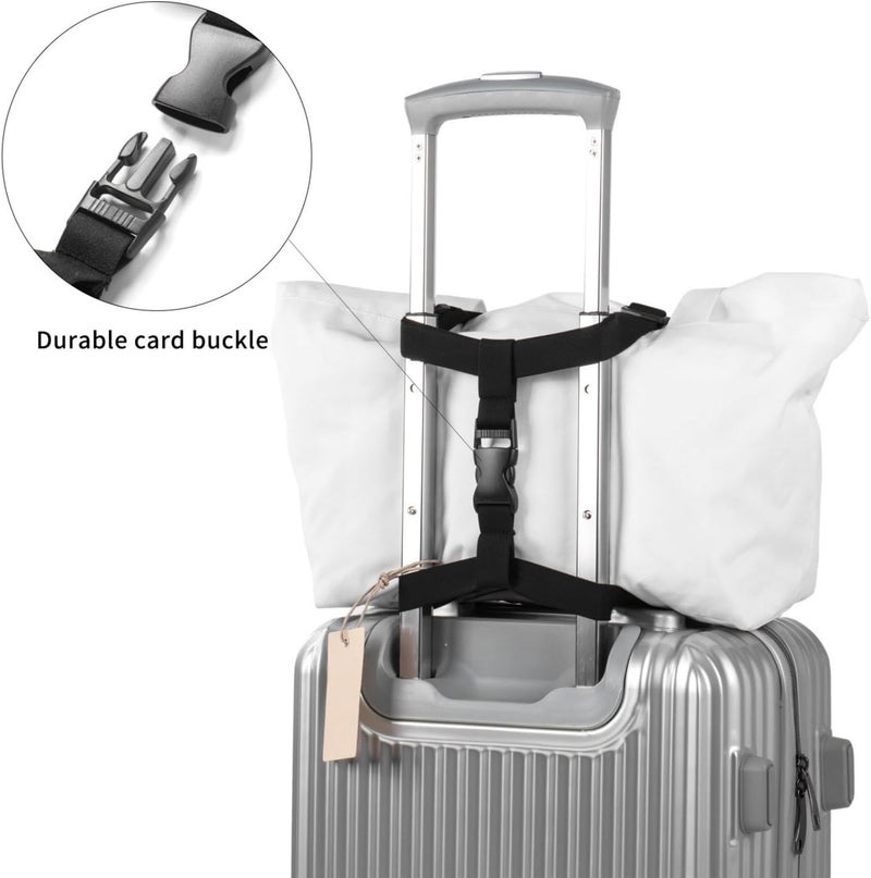 JDLYEVER Backpack & Luggage Straps 2 Pieces, Elastic Fixed Handbag Luggage Straps Packing Straps, Elastic Backpack & Luggage Binding, Adjustable Customized Fit, Reliable Travel Companion (black) - Image 5