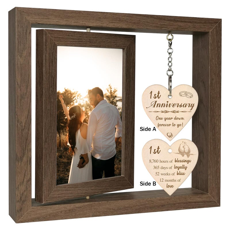 EYITUPC 1 Year Anniversary Picture Frame Gifts  1st Anniversary Frame for Her Him Girlfriend Boyfriend - Image 1