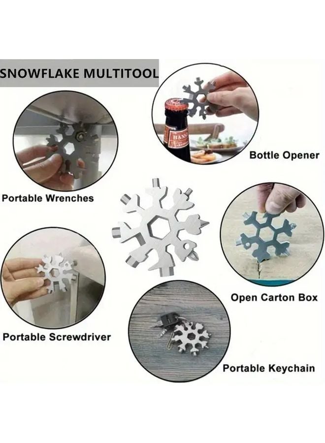 Black Snowflake Multitool Keychain with Screwdriver Bits Christmas Stocking Stuffer Gift - Image 5