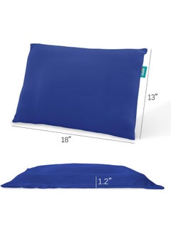 Biloban Biloban Kid Travel Pillow with Pillowcase (13"x 18"), Child Pillows for Sleeping, Oeko-TEX Standard 100 Certificated Travel Pillow, Gray & Navy Blue  - Image 2