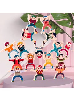 Just Quality Wooden Stacking Games, Stacking Hercules Acrobatic Troupe Interlock balancing games Competition Game Building Toys, Toddler Wood Toy Stacking and Balancing Blocks Set colorfull early educational toys  - Image 1