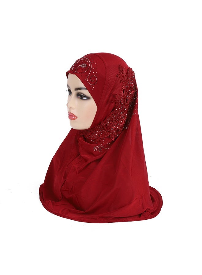 KUYING Adult Or Teenage Girl Three Flower Chain Pleated Gauze Scarf 