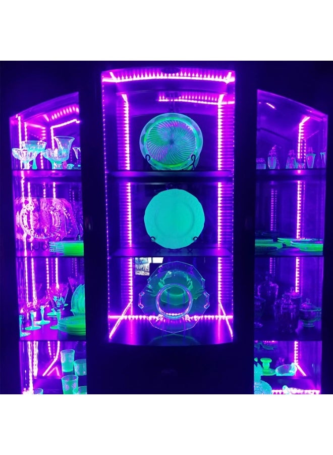 16.4ft USB Black Light Strip with Battery Box, 5V LED Blacklight Strip 300LEDs for Glow in The Dark, 385-400nm for Halloween Birthday Party Fluorescent Poster Painting, 2pcs x 8.2ft - Image 4