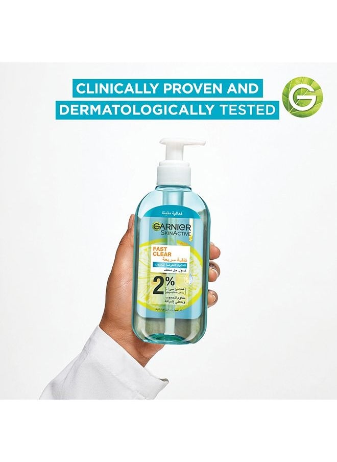 Garnier غسول جل سكين أكتيف سريع التنظيف للبشرة المعرضة لحب الشباب مع حمض الساليسيليك، 200 مل  - Image 3