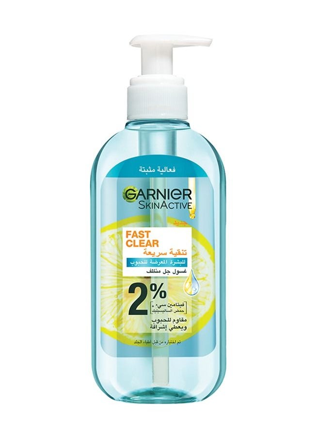 Garnier غسول جل سكين أكتيف سريع التنظيف للبشرة المعرضة لحب الشباب مع حمض الساليسيليك، 200 مل  - Image 1