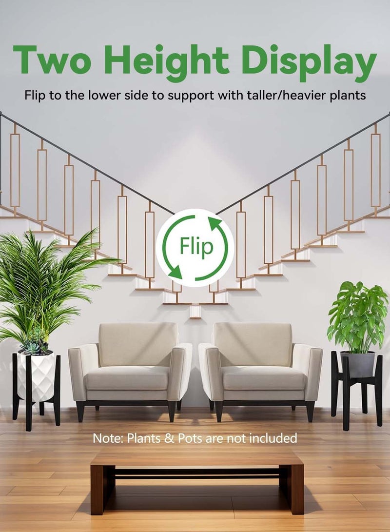 LEOKOR Plant Stand Indoor, Bamboo Plant Shelf, Adjustable Corner Plants Flower Holders Single Floor Plant Stand, Fits 8 to 12 Inches Pots (Black) - Image 3