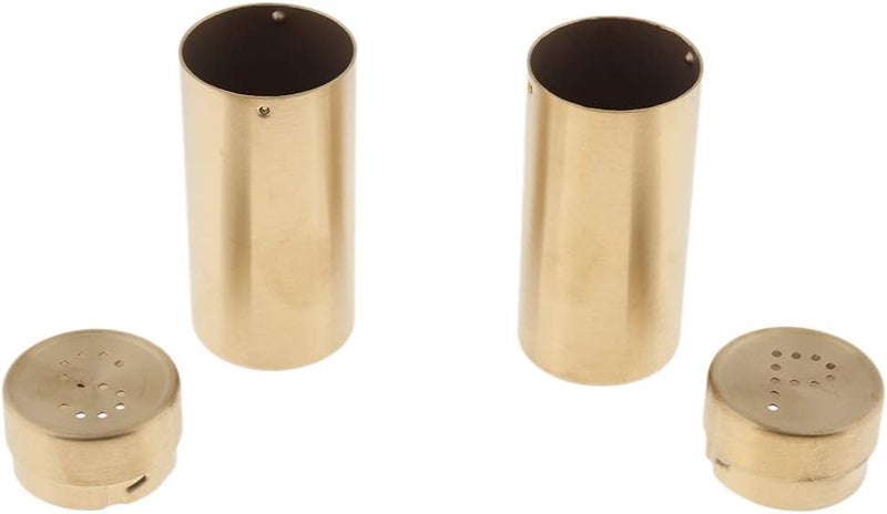 klarako 2Pcs Stainless Steel Bottom Casing Salt and Pepper Shakers Set with Tray and Letter Initial  Gold, 8.8X3.8cm - Image 1