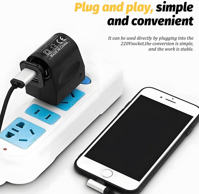 AC to DC Car Cigarette Lighter Socket Adapter Converter, DC 12V 1A Vehicle Power Supply Converter Transformer Plug, Automotive Power Inverters Accessories, Universal Fit - Image 3