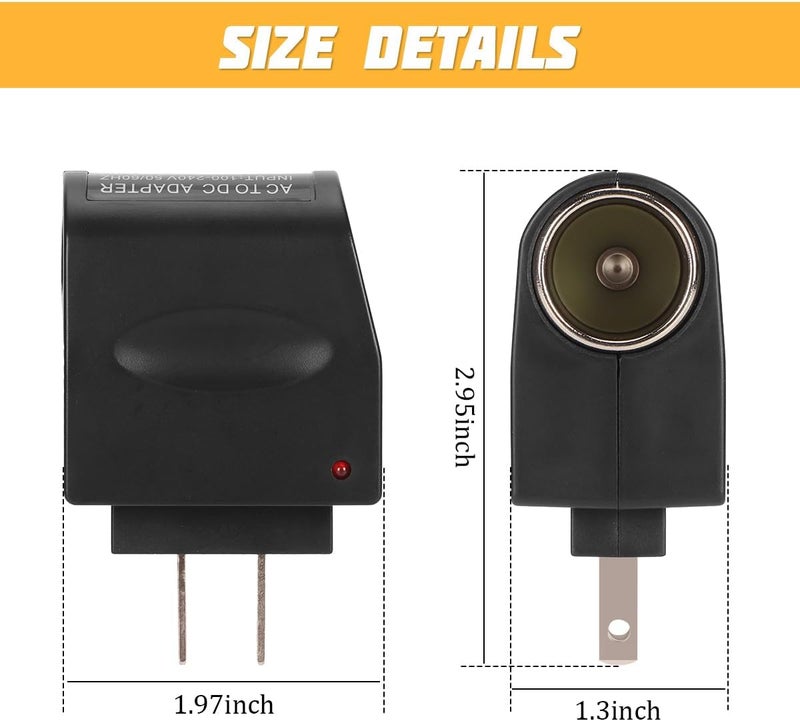 AC to DC Car Cigarette Lighter Socket Adapter Converter, DC 12V 1A Vehicle Power Supply Converter Transformer Plug, Automotive Power Inverters Accessories, Universal Fit - Image 2