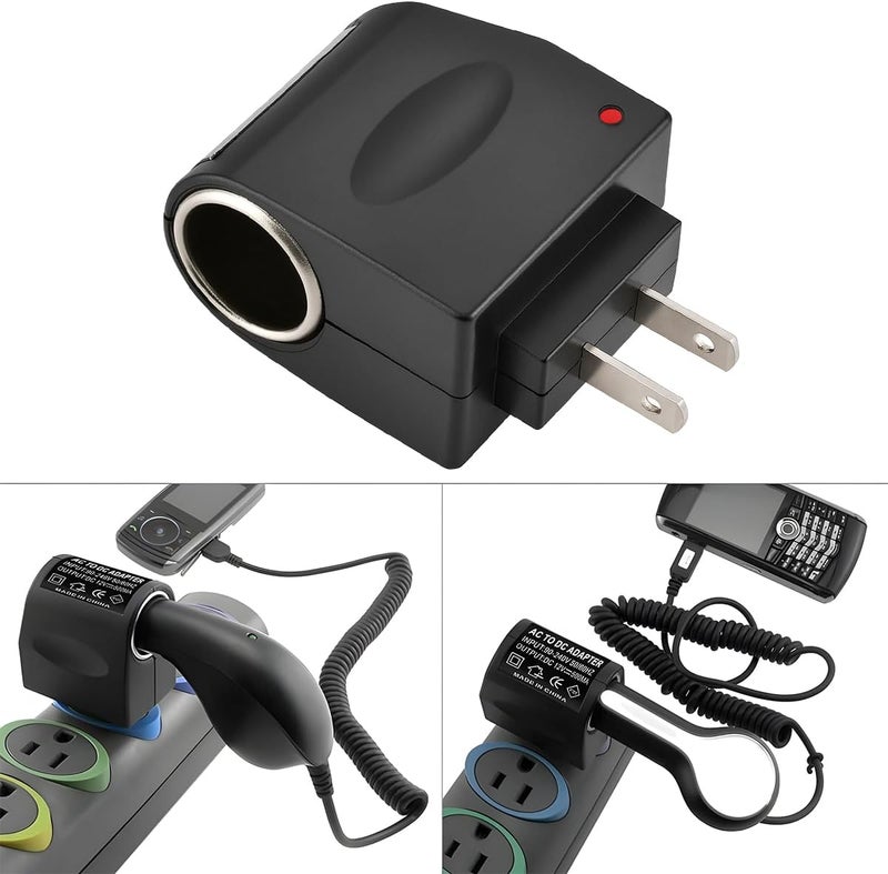 AC to DC Car Cigarette Lighter Socket Adapter Converter, DC 12V 1A Vehicle Power Supply Converter Transformer Plug, Automotive Power Inverters Accessories, Universal Fit - Image 4