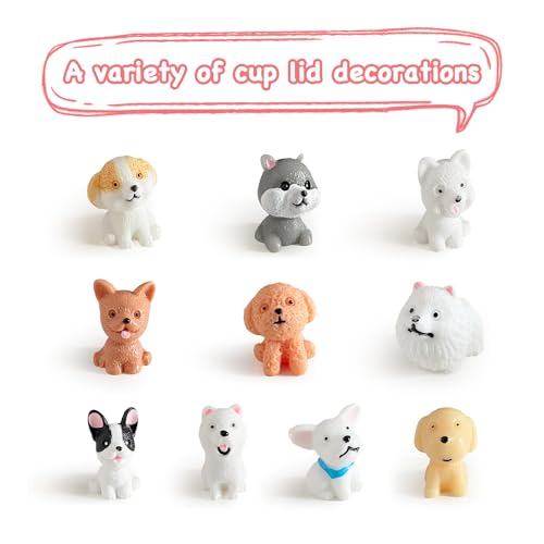 Xyntara Dog Stanley Cup Lid Accessories - 12pcs, Cute Silicone Straw Covers for 40 Oz Tumblers, Charms for Handle - Image 3