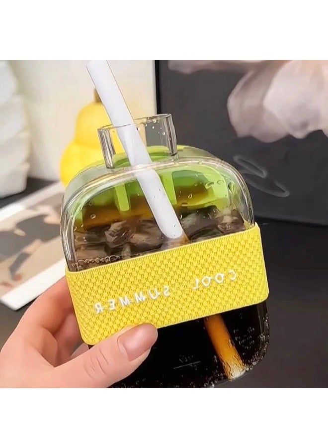 زجاجة مياه بصانعة ثلج – زجاجة رياضية شفافة متعددة الاستخدام | أكريليك صحي مع سيليكون – سعة 500 مل om - Image 1