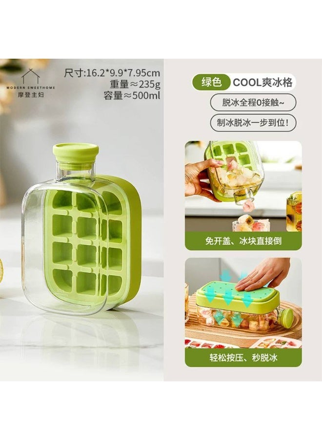 زجاجة مياه بصانعة ثلج – زجاجة رياضية شفافة متعددة الاستخدام | أكريليك صحي مع سيليكون – سعة 500 مل om - Image 2