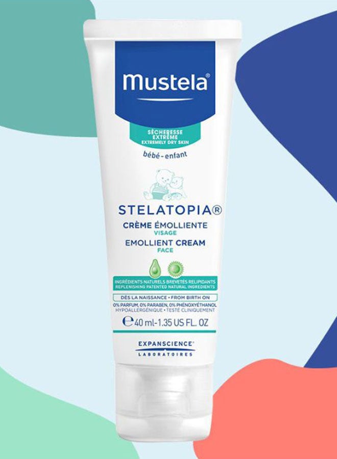 Mustela Baby Stelatopia Emollient Face Cream white/blue 40ml - Image 5