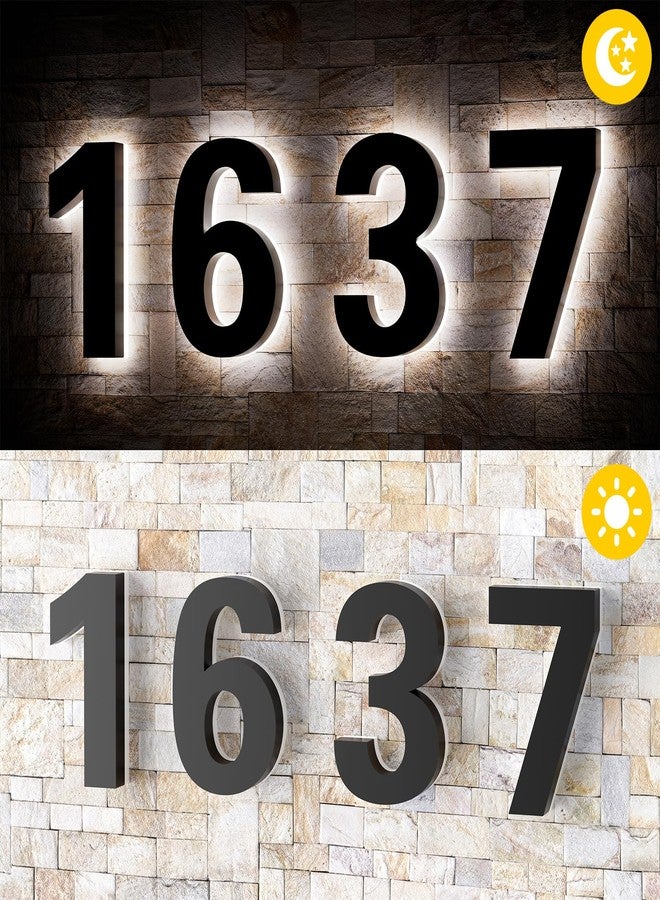 LLtronation 5 Inch Backlit LED House Numbers for Outside, Stainless Steel Floating Home Address Number, Large Modern House Numbers for Yard, Street, Durable Matte Black Finish, Waterproof - Image 3