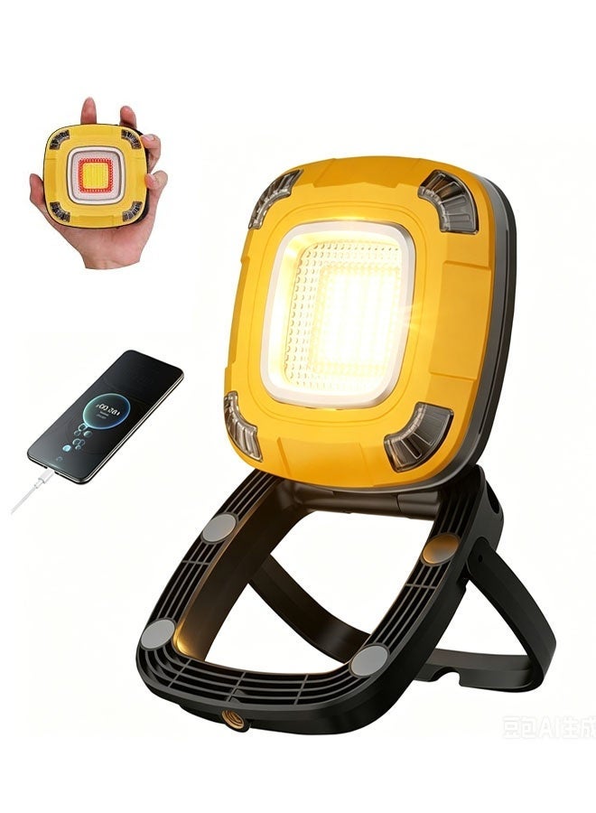 Bukela 10,000 mAh Rechargeable LED Portable Lamp, 2,000 Lumen Floodlight, 9 Light Modes with 1/4" Threaded Port for Machinist Auto Underhood Outdoor Camping - Image 1
