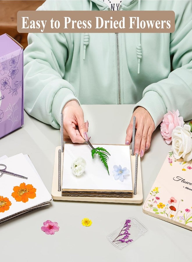 Aboofx Flower Press Kit, Craft Kits 8.6"x6.5" 8 Layers Wooden Flowers Pressing Kit for Crafts Pressed Flowers and Plant for DIY Art, Preservation for Bookmark Frame Wedding Flower Drying - Image 3