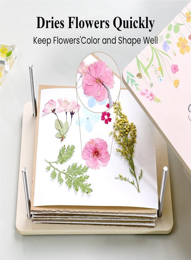 Aboofx Flower Press Kit, Craft Kits 8.6"x6.5" 8 Layers Wooden Flowers Pressing Kit for Crafts Pressed Flowers and Plant for DIY Art, Preservation for Bookmark Frame Wedding Flower Drying - Image 5