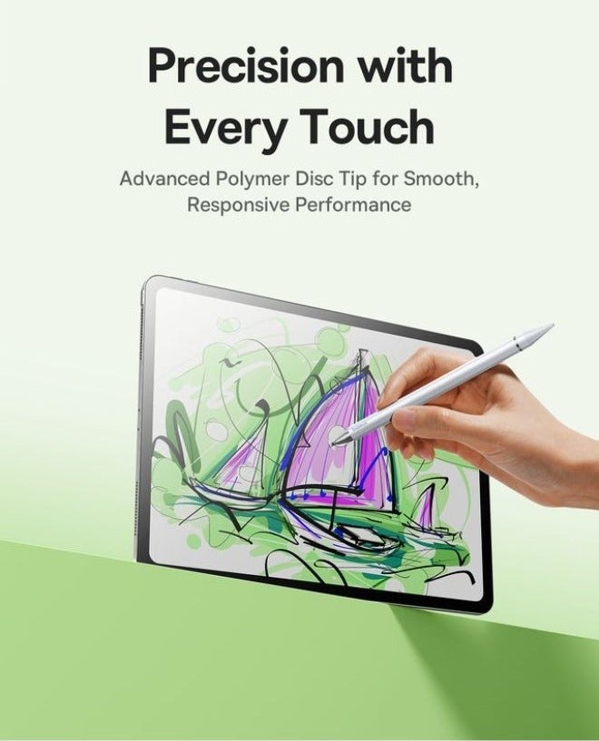 Baseus Smooth Writing III 3-in-1 Passive Stylus Pen Non-Magnetic Version – Moon White for Tablets & Touchscreens - Image 3