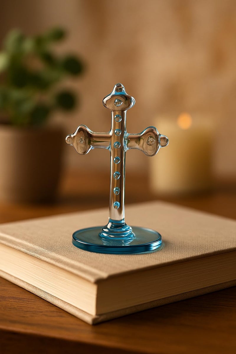 Somil Crystal Cross Figurine for Home Decor, Table Top, Car Dashboard, Gift Item, Religious Showpiece – Transparent Glass, Elegant Design, Spiritual Decoration - Image 4
