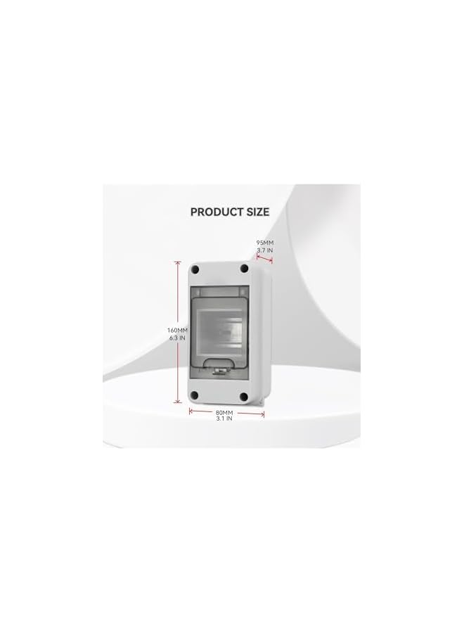 promass 3-Way Miniature Circuit Breaker Box, IP65 Waterproof MCB Distribution Protection with DIN Rail, Perfect for Indoor and Outdoor Electrical Safety - Image 4