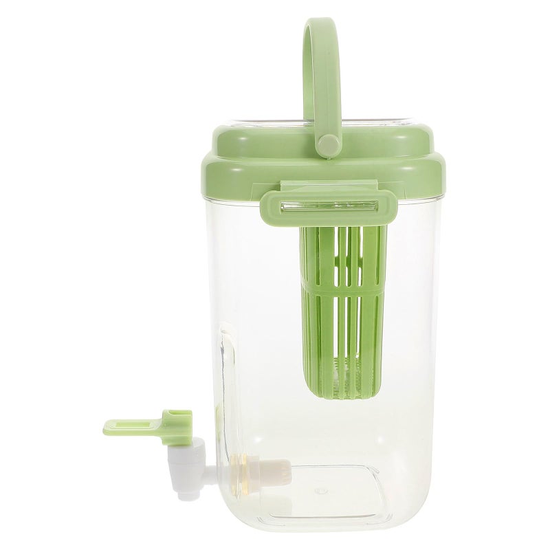 Green Plastic 2 Liter Drink Pitcher with Faucet Food Grade Beverage Dispenser for Fridge - Image 2