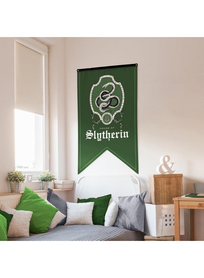 Conquest Journals Harry Potter Slytherin Crest Banner, 30'' x 50'' Extra Large Flag, 300D Oxford Cloth, Banners for Birthday Parties, Party Supplies, Dorm Decorations, Wall Decor, Officially Licensed - Image 2