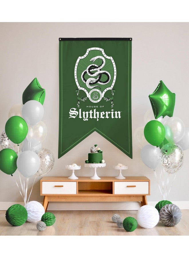 Conquest Journals Harry Potter Slytherin Crest Banner, 30'' x 50'' Extra Large Flag, 300D Oxford Cloth, Banners for Birthday Parties, Party Supplies, Dorm Decorations, Wall Decor, Officially Licensed - Image 3