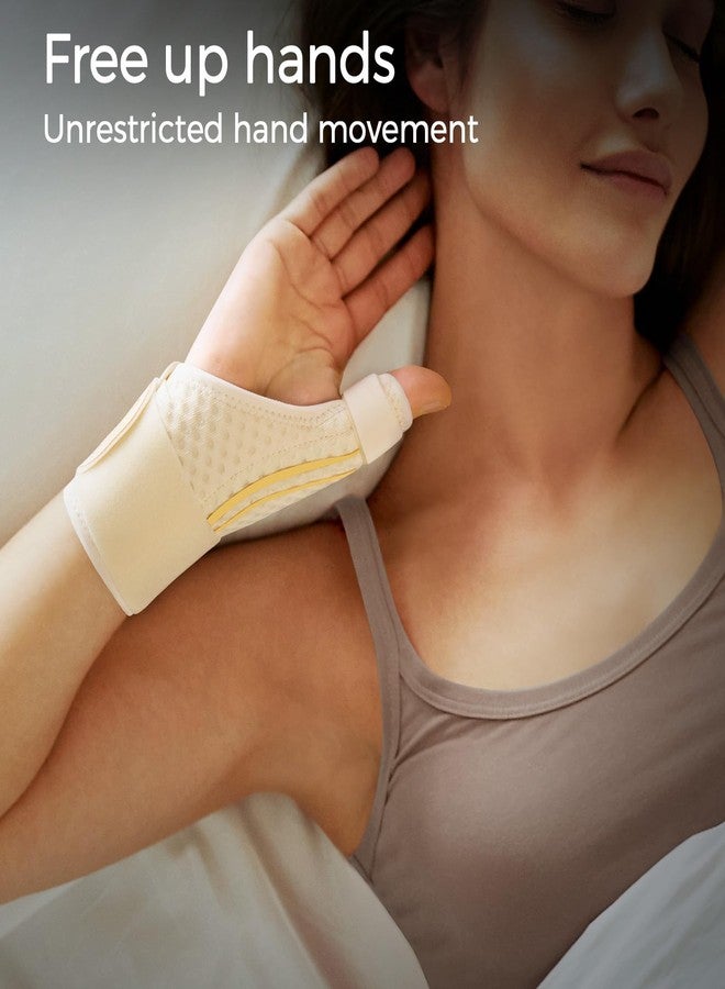 FREETOO Stable Thumb Brace Right Hand Left Hand for Arthritis Pain and Support, Thumb Splint for De Quervains Tenosynovitis,Trigger Thumb and Wrist Stabilizer for Tendonitis, Sprain.Beige Right M - Image 3