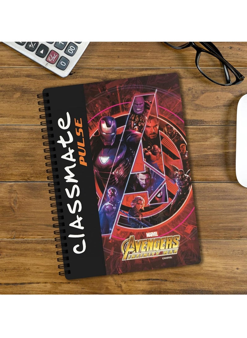 classmate Classmate pulse single subject spiral Notebook - Pack of 4 | Unruled | 200 Pages | 24.0cm x 18.0cm | Attractive Cover Designs | Soft Cover |Notebooks for College Students  - Image 2