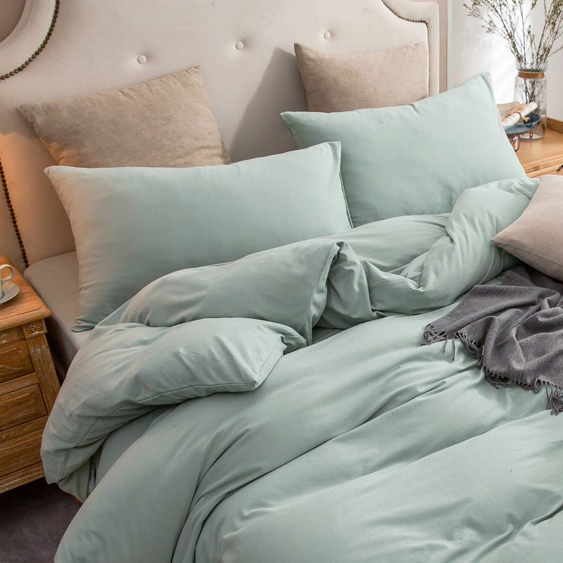 PURE ERA PURE ERA Jersey Knit Pillowcases 100% T-Shirt Cotton Super Soft Comfy Breathable  Set of 2  Standard 20"" x 26""  Solid Sage Green - Image 4