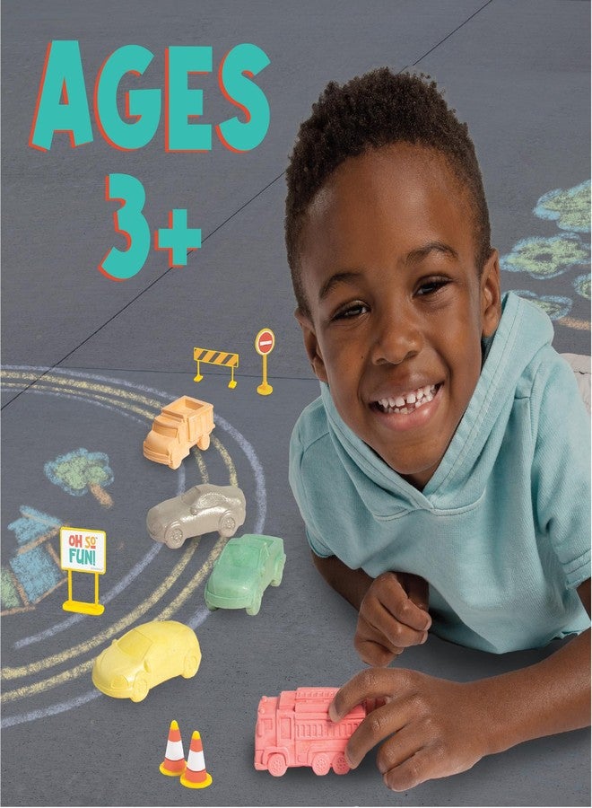 MindWare Oh So Fun! Cars and Trucks Sidewalk Chalk Set - Great For Toddlers Including Chalk Holders For Kids Ages 3+ - Image 3