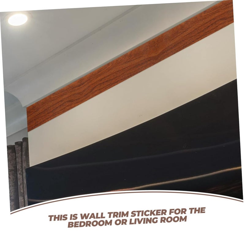 شريط إصلاح الفينيل ذو حبيبات الخشب البني الداكن لتقليم قاعدة الأرضية رقعة لاصقة - Image 4