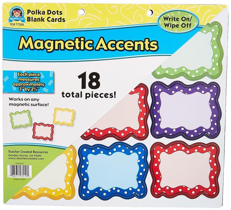 Teacher Created Resources Polka Dots Blank Magnet Cards