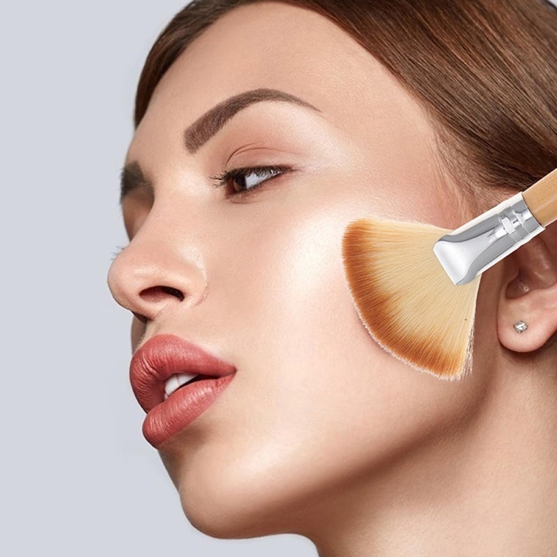 iplusmile 4pcs Facial Makeup Brush Set with Soft Bristles for Powder and Highlighter, Large Size Cosmetic Brushes for Professional Face Application and Blush Contouring - Image 5