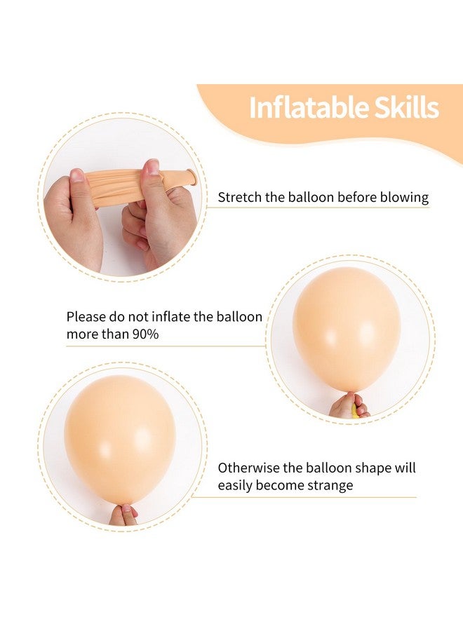 RUBFAC 129pcs Nude Balloons Different Sizes 18 12 10 5 Inch Beige Balloons Apricot Balloon Garland Arch for Party Decoration Gender Reveal Graduation Wedding Anniversary Baby Shower Party Supplies - Image 3