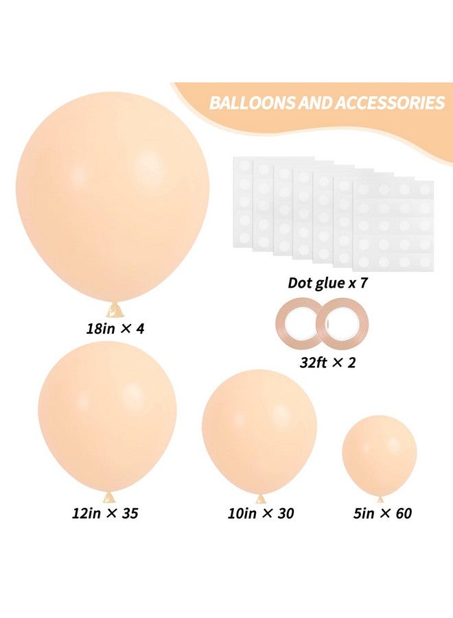 RUBFAC 129pcs Nude Balloons Different Sizes 18 12 10 5 Inch Beige Balloons Apricot Balloon Garland Arch for Party Decoration Gender Reveal Graduation Wedding Anniversary Baby Shower Party Supplies - Image 2