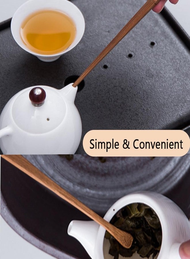 Hdtyyln 4 Pcs Gongfu Tea Set, Chinese Kung Fu Tea Set, Tea Scoop for Loose Tea, Bamboo Tea Ceremony Utensils, Tea Accessories include Tea Scoop Needle Clip Spatula, for Tea House Restaurant Household - Image 3