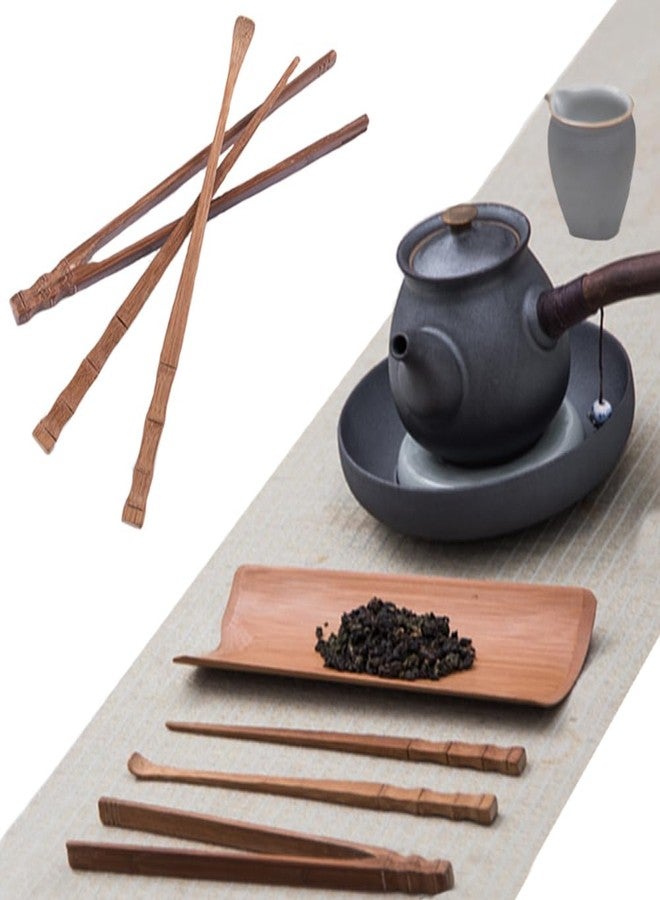 Hdtyyln 4 Pcs Gongfu Tea Set, Chinese Kung Fu Tea Set, Tea Scoop for Loose Tea, Bamboo Tea Ceremony Utensils, Tea Accessories include Tea Scoop Needle Clip Spatula, for Tea House Restaurant Household - Image 2