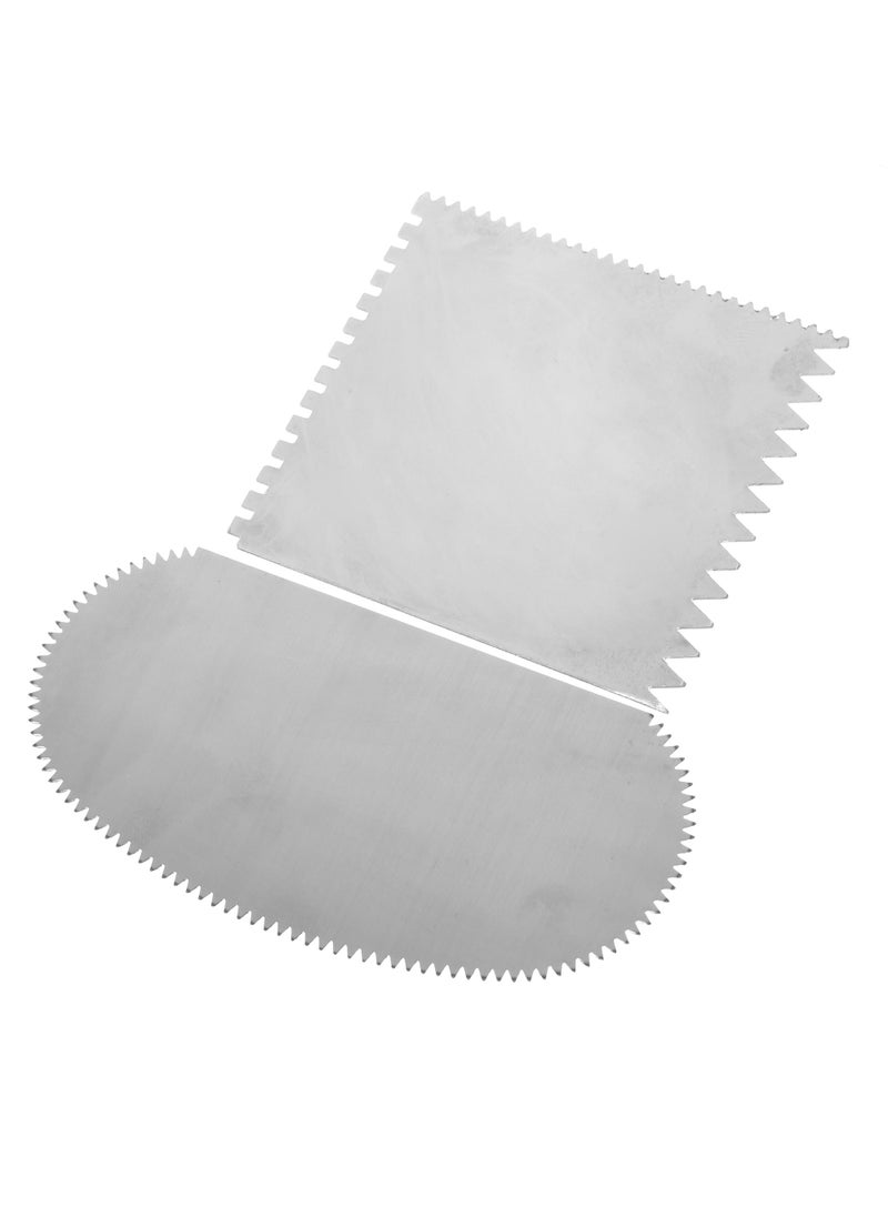 Bluecell BCP Set of 2 Stainless Steel Serrated Scraper Crafts Tool for Sculpture Ceramic  - Image 2