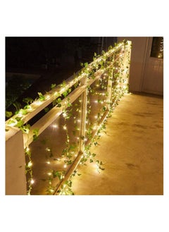 GGEROU Rattan String Lights Outdoor 100 Led 32.8 FT Realistic Plants String Lights LED Decorative Lights Garland Vines with Lights Solar Powered  - Image 5