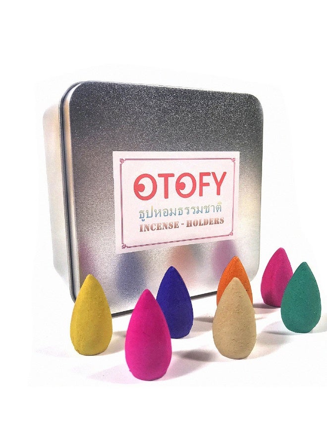 OTOFY 70 PCS Backflow Incense Cones Green Tea Incense Osmanthus Jasmine Lavender Rose Sandalwood Mixed Natural - Image 1