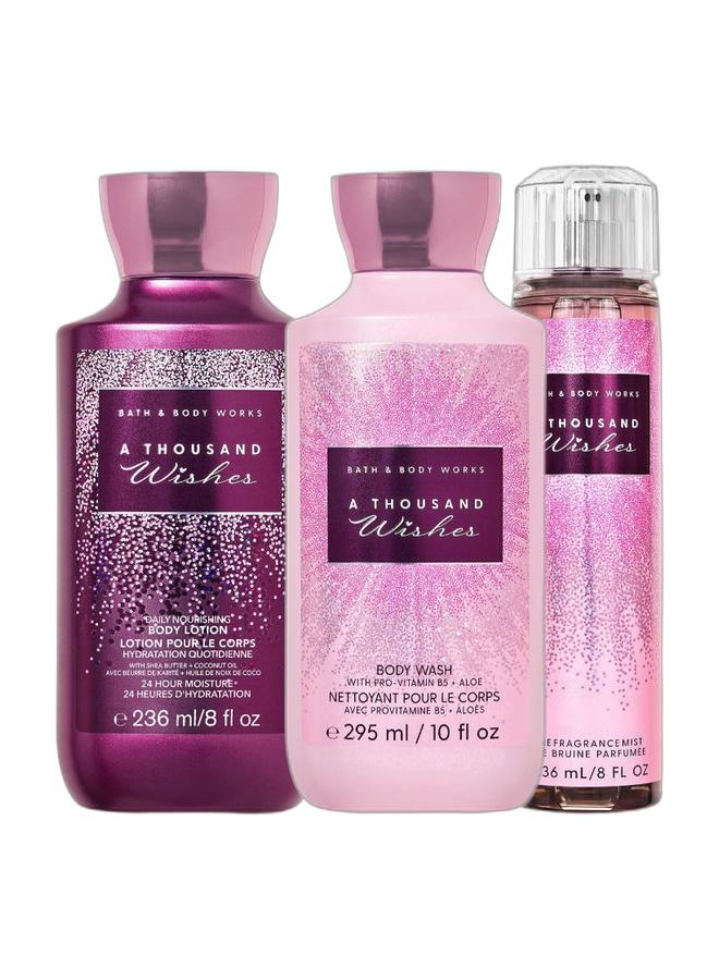 Bath & Body Works A Thousand Wishes Body Wash & A Thousand Wishes Mist & A Thousand Wishes Daily Nourishing Body Lotion Bundle - Image 1