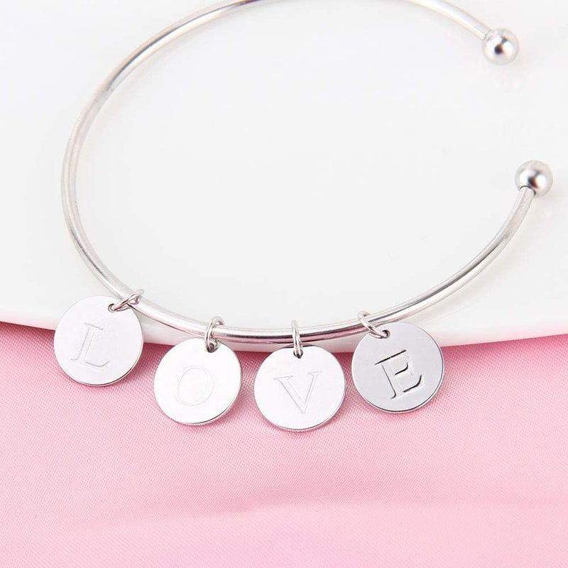 GLSY 925 Sterling Silver Mini Initial Disc Round Charm Pendant for Women Jewelry - Image 3