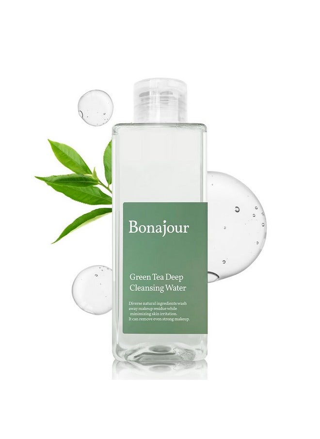 BONAJOUR - R] Vegan Beauty Green Tea Deep Cleansing Water And Makeup Removing Solution Natural Makeup Remover Cleansing Tonic 8.8 Fl. Oz - Image 1